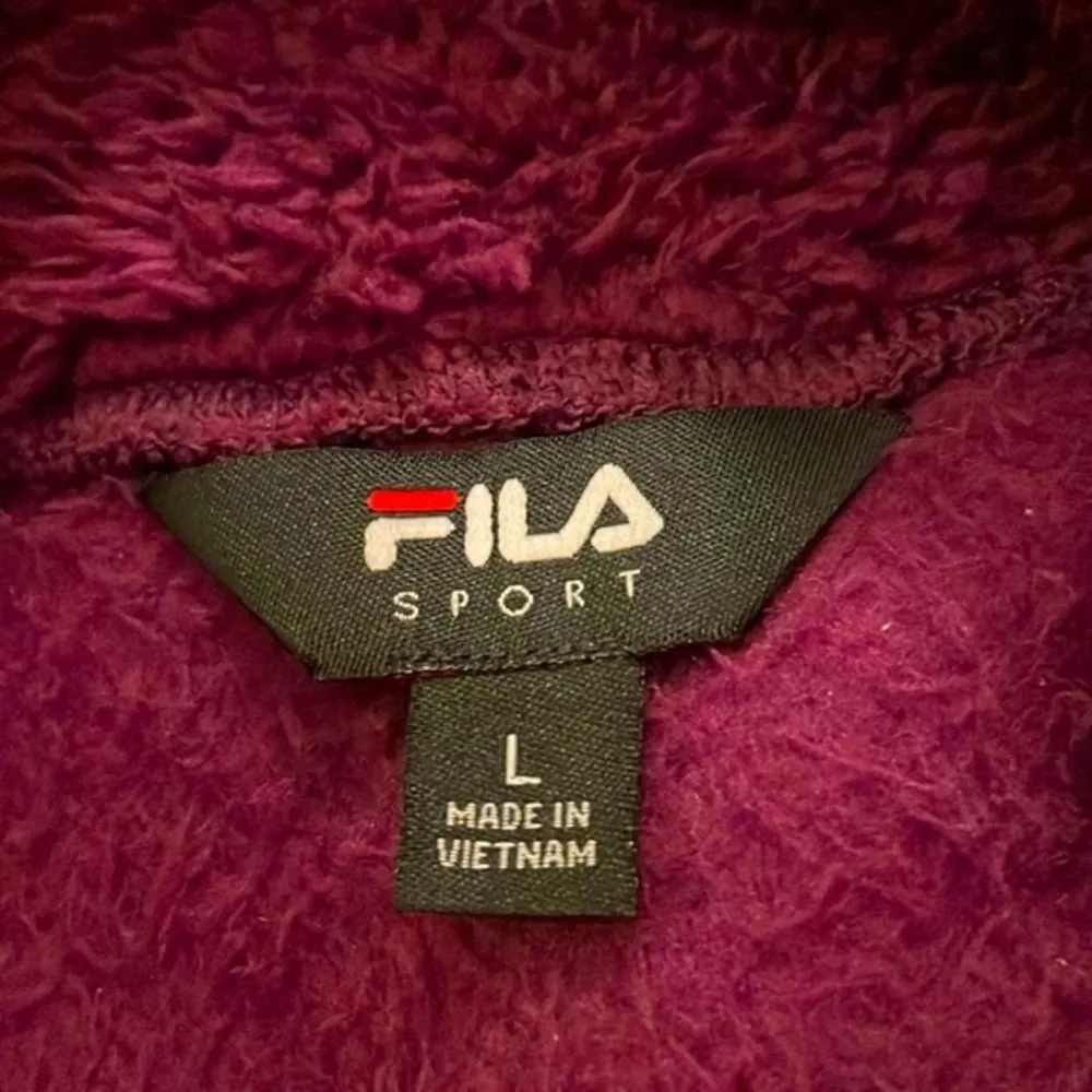 Fila Sport- Purple Tru-Dry Tru-Warm Sherpa Fleece Faux Fur Jacket- Size Large - Image 5