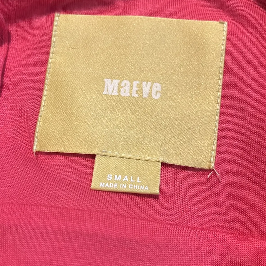 Anthropologie MAEVE Dress Size Small Coral Pink Short Sleeve Textured Shift‎ - Image 2