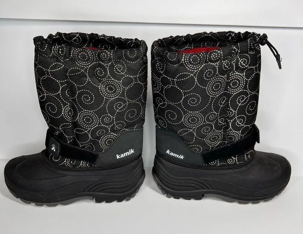 KAMIK snow boots women's 6 black white swirl insulated waterproof winter ankle - Image 6