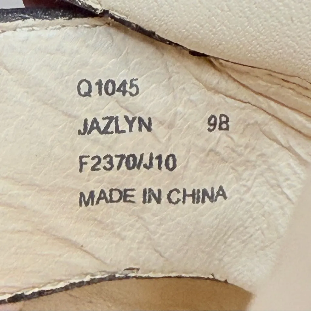 Coach Jazlyn Black Platform Sandals Peep Toe Wedges Stacked Wood Heel Size 9 - Image 12