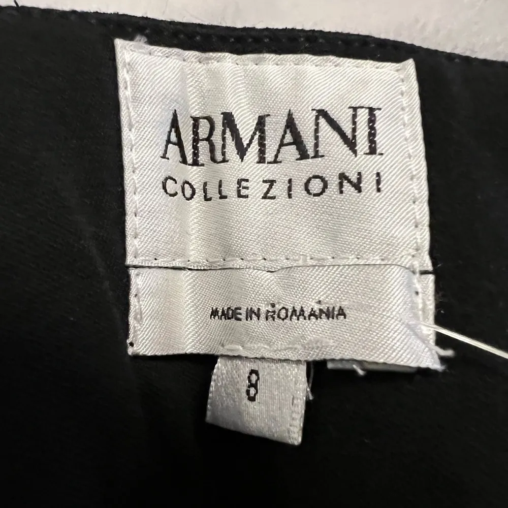 Armani Collezioni Womens Black Virgin Wool Trouser Pants NWT Size 8 MSRP $575 - Image 9