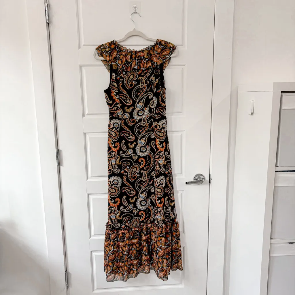 Wilfred Aritzia Paisley Ruffle Maxi Dress - Image 5