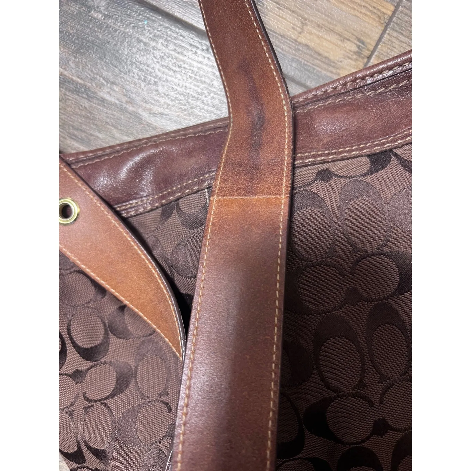 Coach Bleeker Bucket Signature C Convertible Brown Hobo Shoulder Bag 11437 Y2K - Image 16