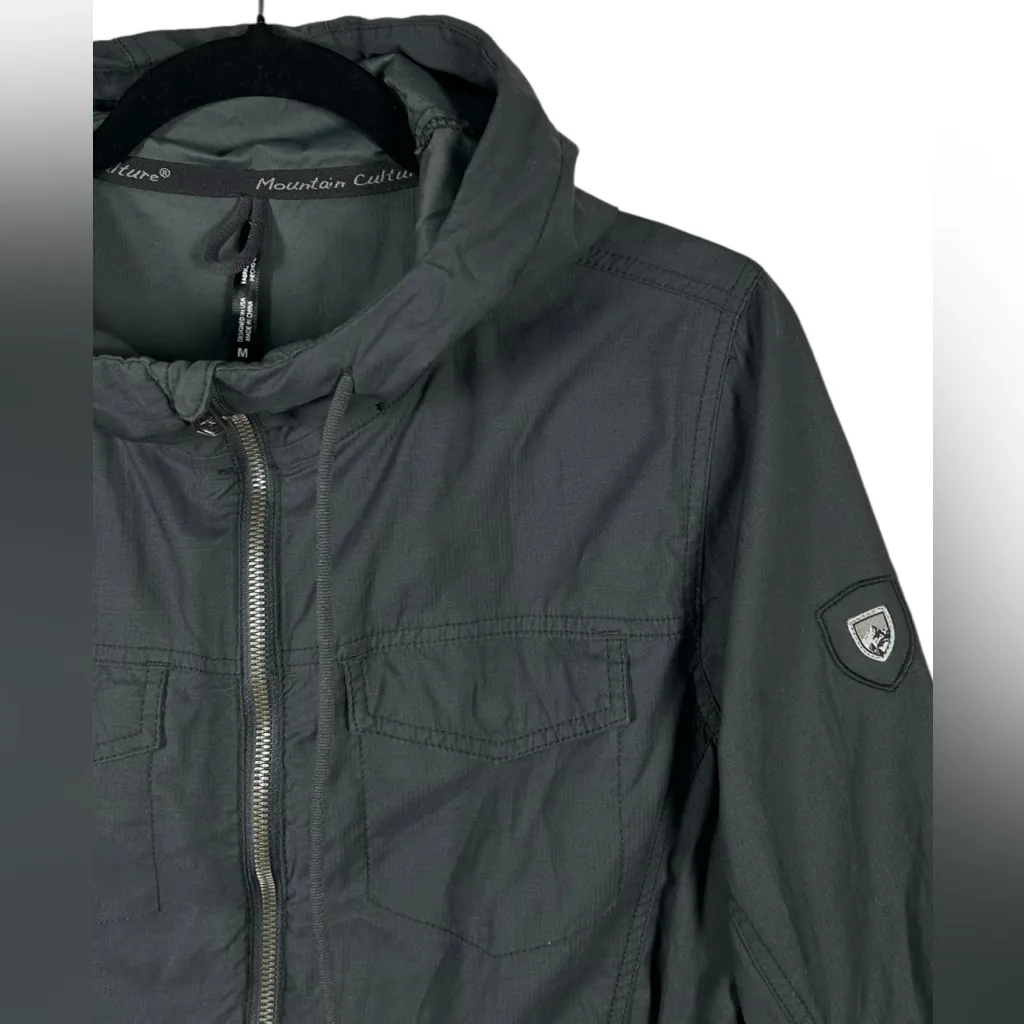 Kuhl Women’s Stryka‎ Shadow Gray Utility Cargo Zip Pocket Hooded Jacket Medium - Image 4