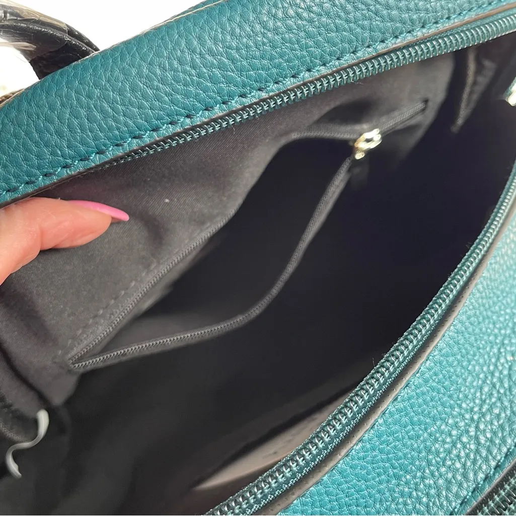 New Jessica Moore Designer Mini Teal & Black Backpack with Dust Cover Blue - Image 6