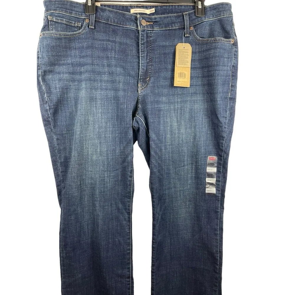Levi Strauss Signature Classic Bootcut 24 W M Medium Wash Denim Jeans NWT - Image 2