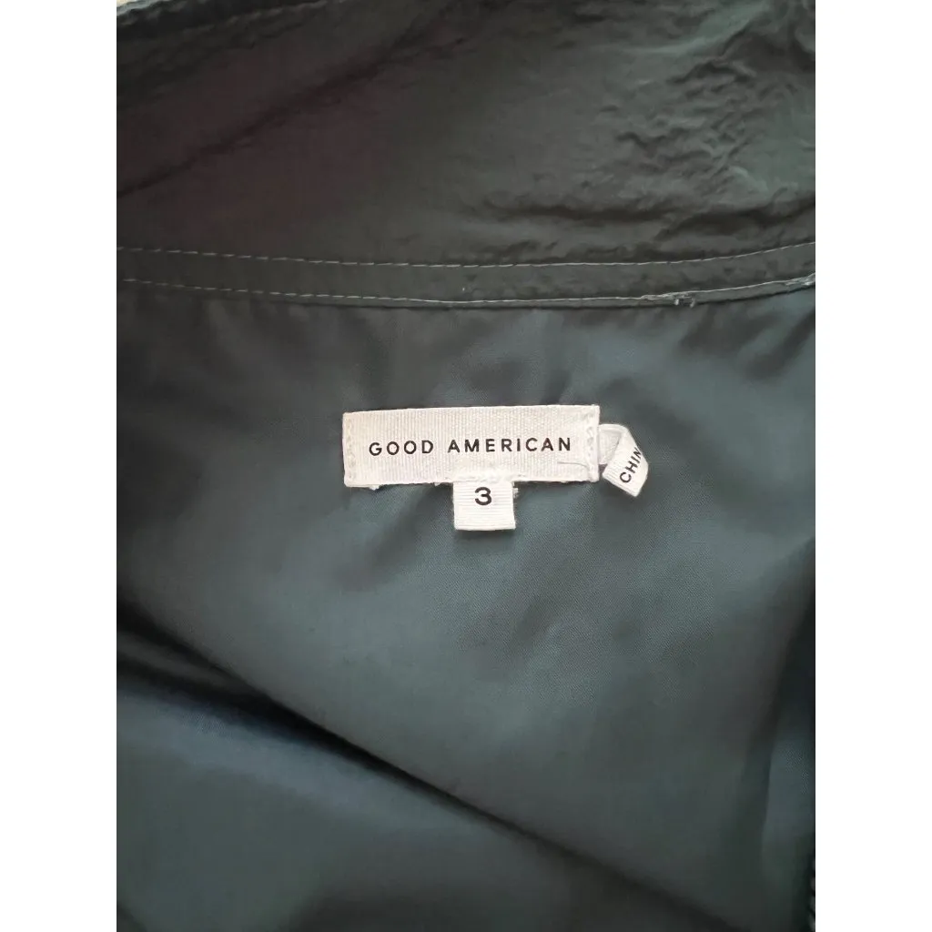 Good American Womens Windbreaker & Matching Pants Set Size 3 Dark Green Nylon - Image 5