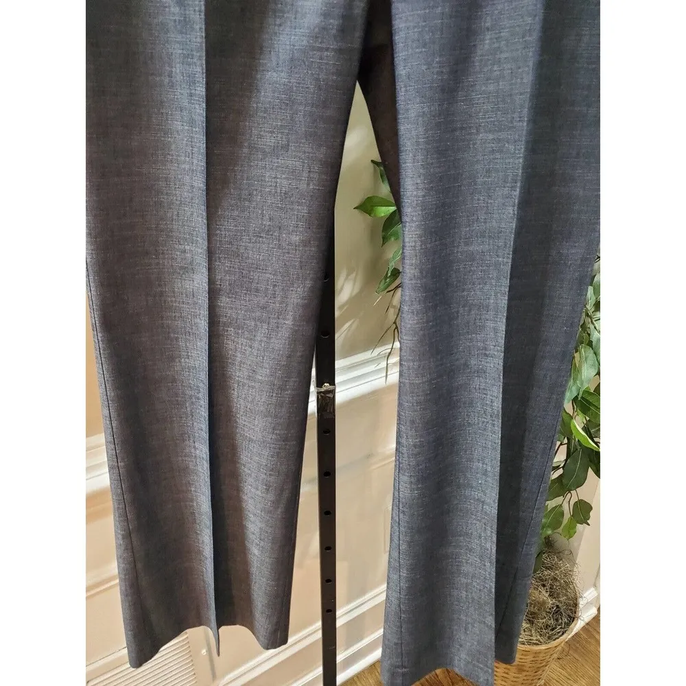Loft Ann Taylor Women's Blue Rayon Mid Rise Straight Legs Stretch Dress Pant 6 - Image 3