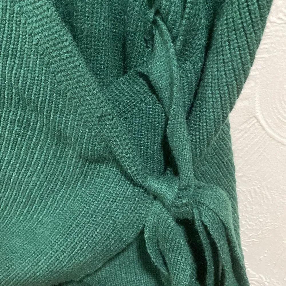 NWT Princess Polly Phenix Green True Wrap Chunky Knit Mini Sweater Dress S/M - Image 3