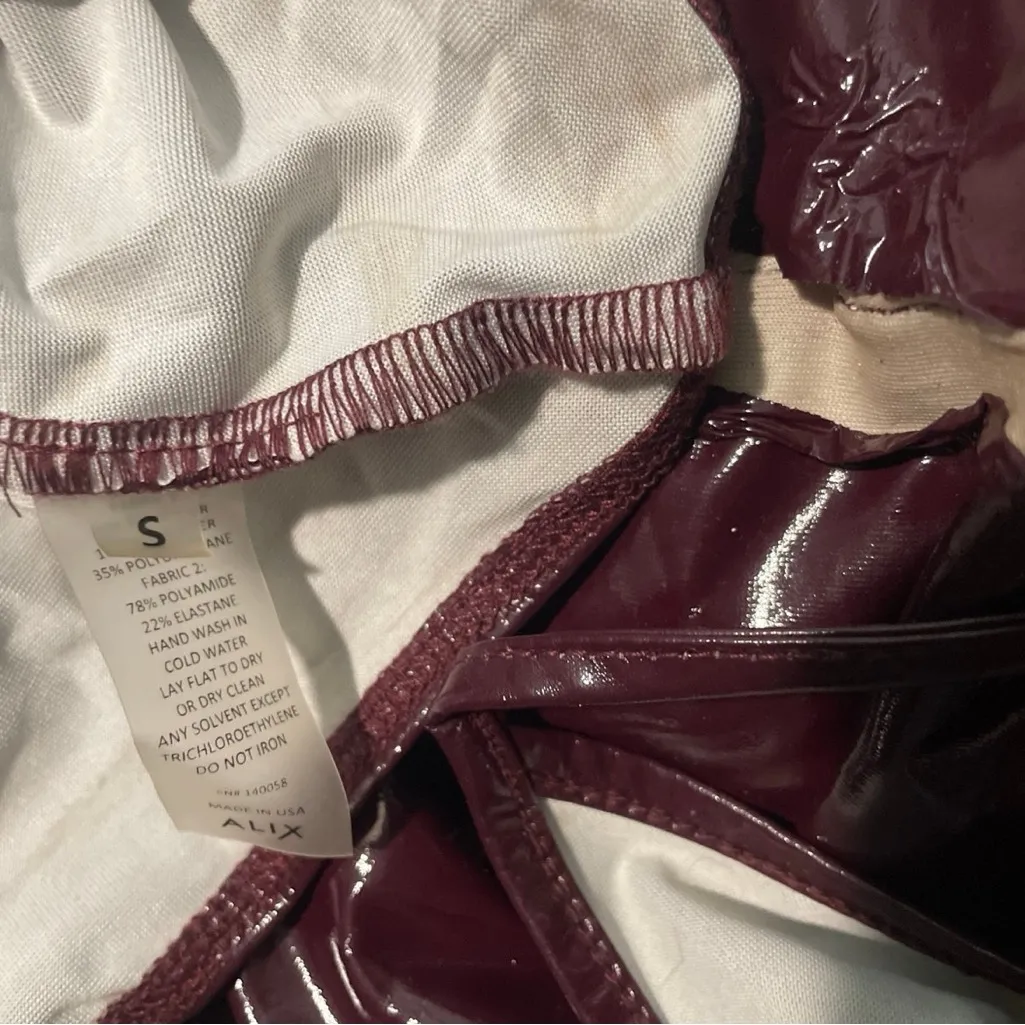 ALIX NYC Glossy Maroon Bodysuit Red - Image 3