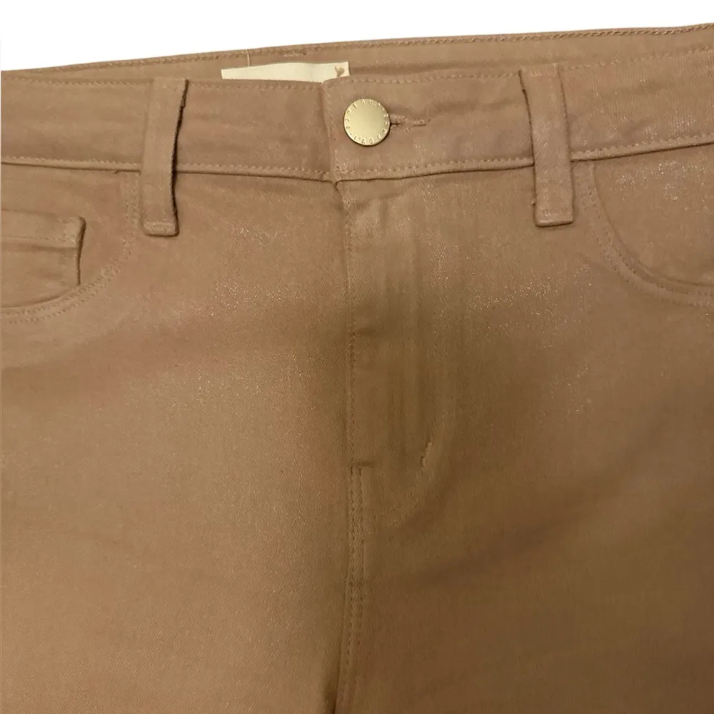 NWOT L’Agence Clayton Coated Wide-Leg Tan Cream Brown Cappuccino Pant Jean 29 - Image 7