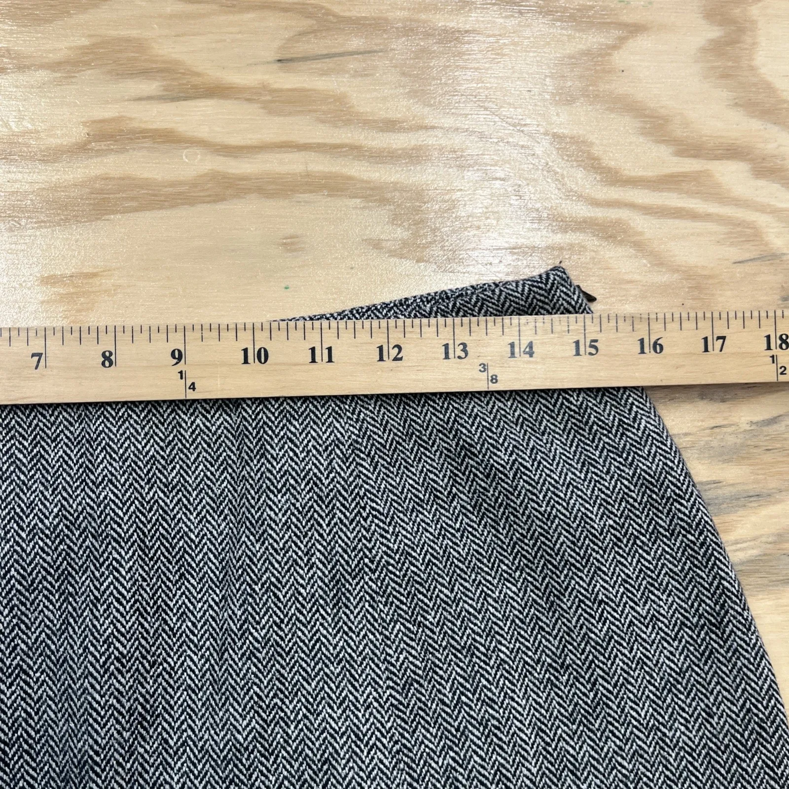 Valerie Stevens Herringbone Wool Blend Skirt Size 12P Modest Career Classic - Image 10