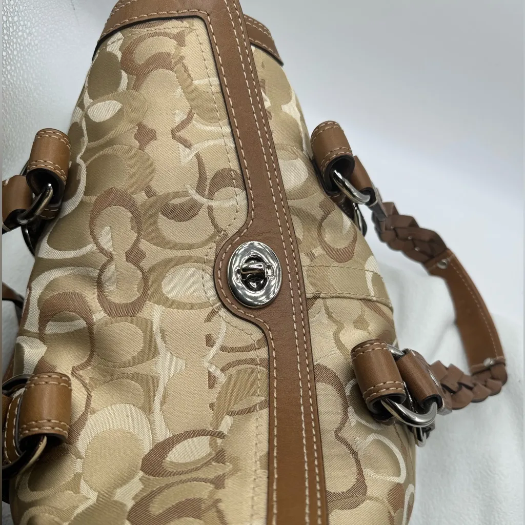 Coach Chelsea Beige Optic Sig Satchel Tote Bag F0793-10995 - - Image 7