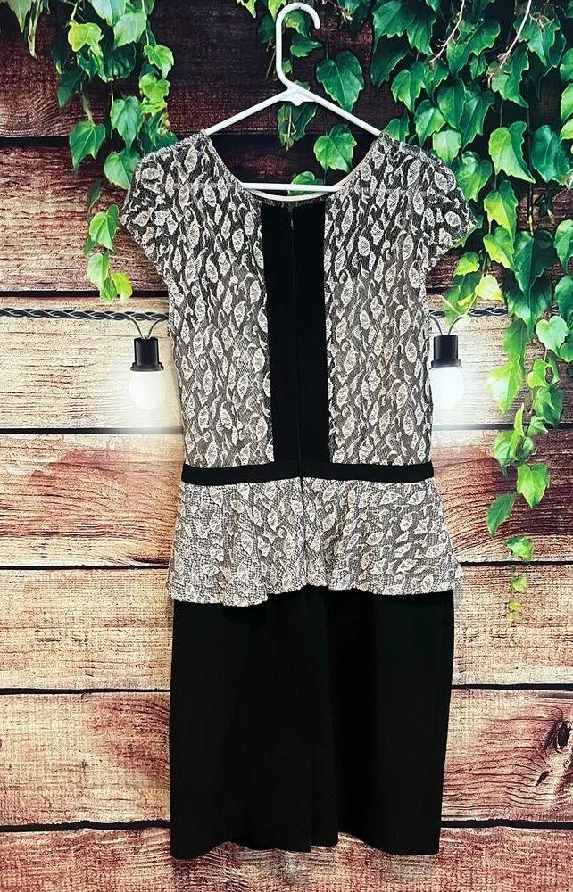 Antonio Melani Peplum Lace Sleeveless Sheath Midi Dress Cap Sleeves Lined Size 8 - Image 5