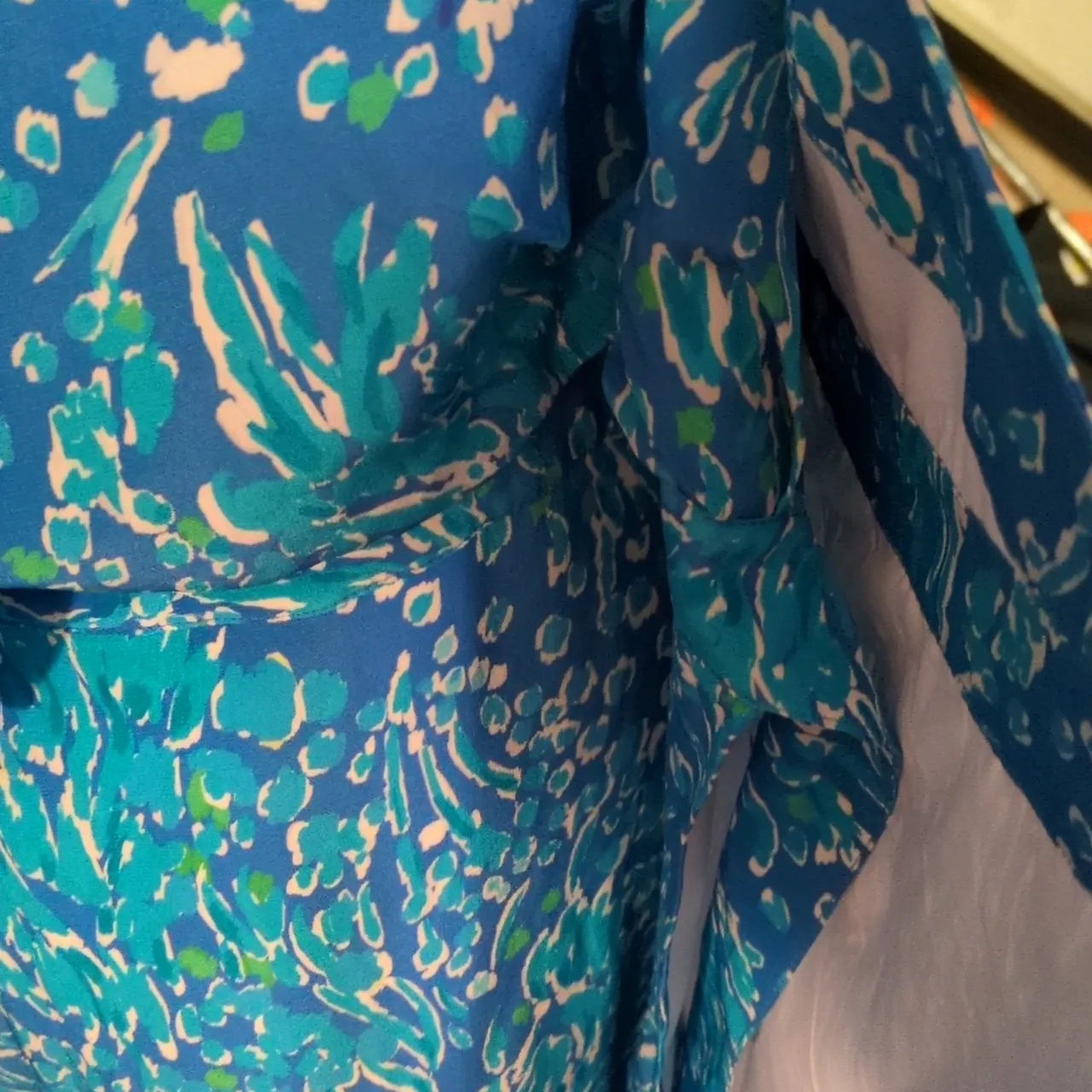 Tyler Boe Jules Capri Silk Wrap Dress Size Small Blue - Image 8