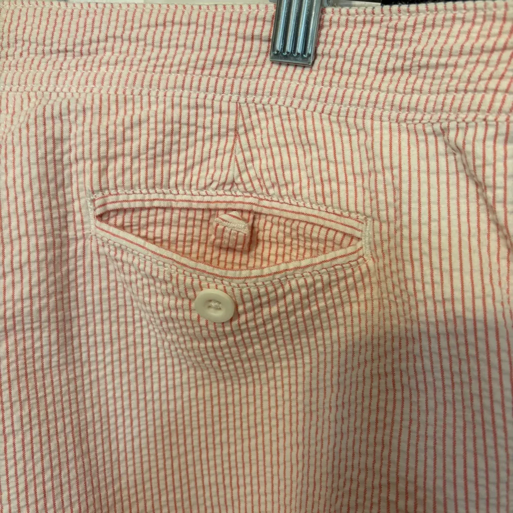 Weatherproof Pink And White Stripe‎ Seersucker Bermuda Shorts Size 10 - Image 6
