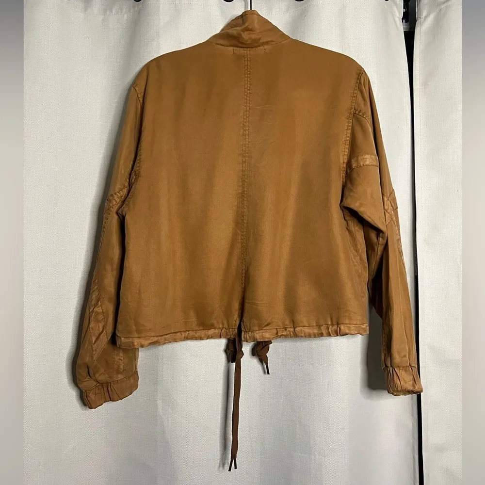 Young Fabulous & Broke YFB Clara Utility Bomber Jacket Tan Medium - Image 4