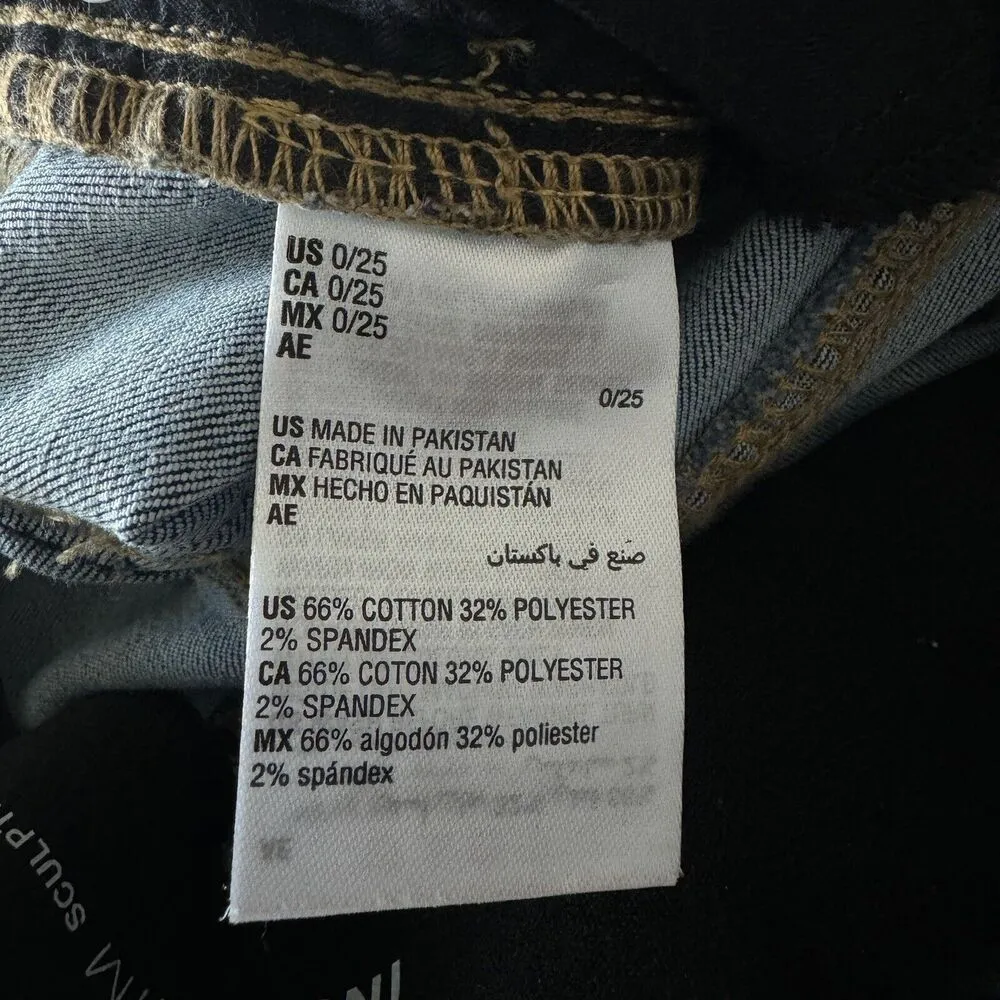 INC SZ 0/25 Sculpting Fit Bermuda Jean Shorts Zip-Fly Whiskered Stretch No-Gap - Image 8