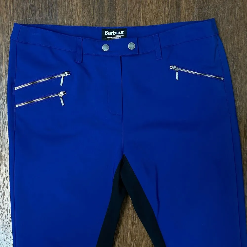 Barbour Vibrant Blue April Skinny Moto Trouser Pants Size 12 - Image 4