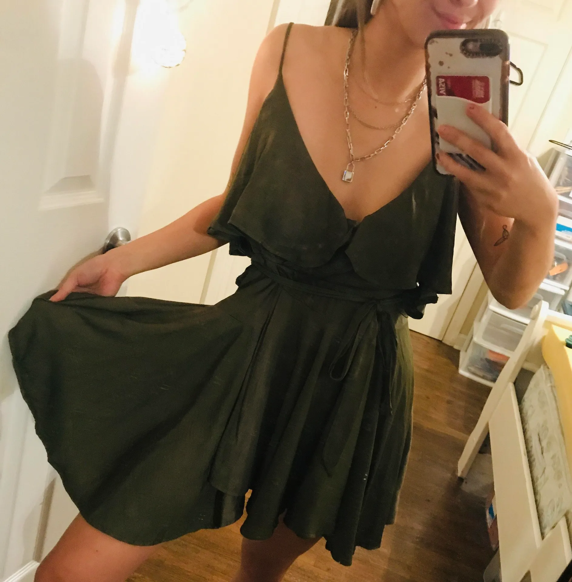 My Kim Collection green satin dress  - Image 5
