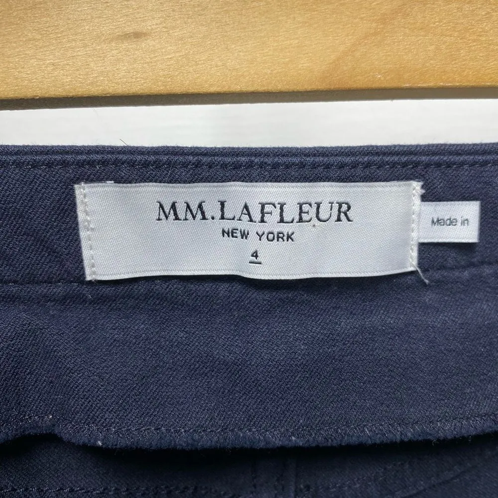 M.M. LAFLEUR The Hockey Straight Leg Pant w Adjustable Hem Navy Blue Sz 4 - Image 5