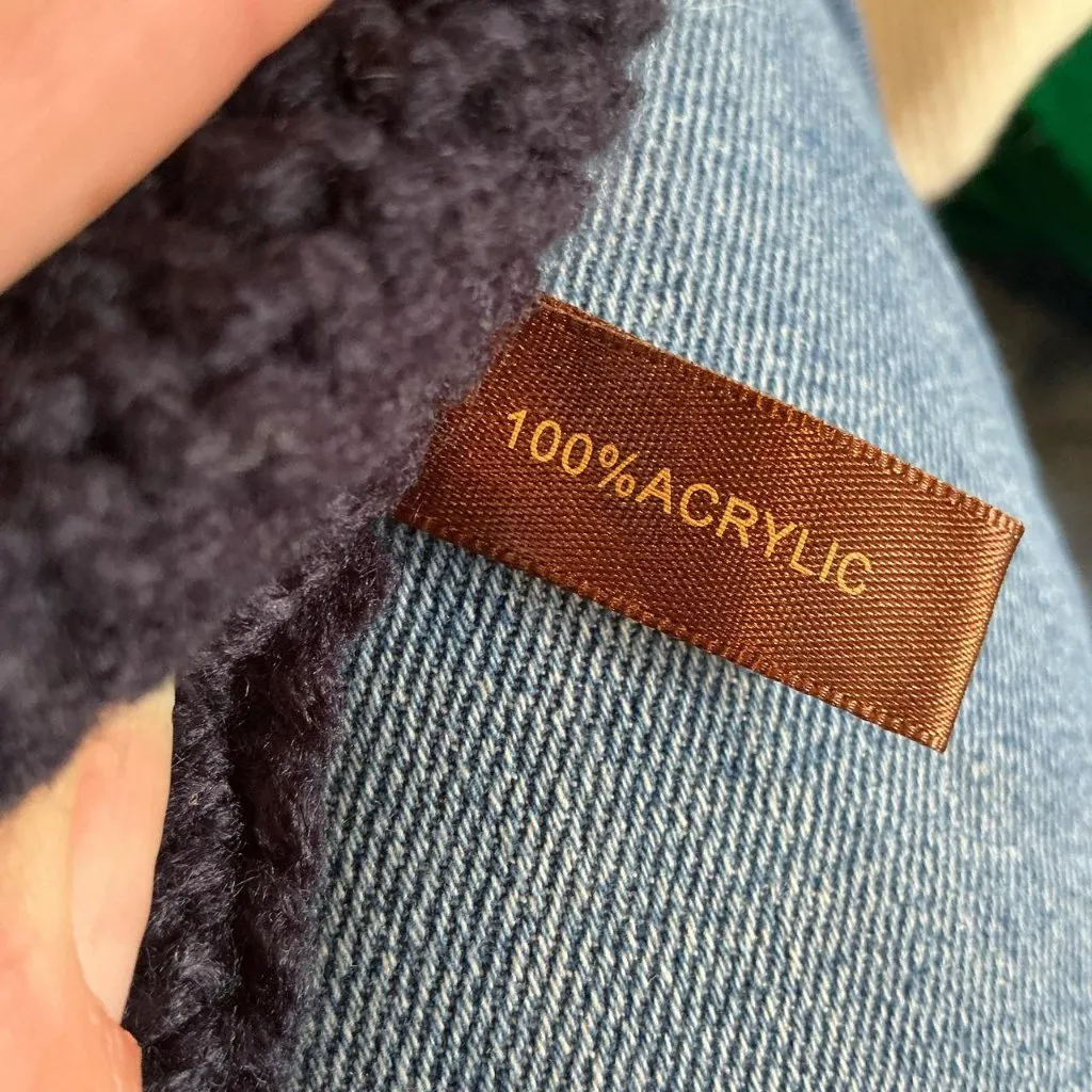 The Limited Women’s Navy blue and white striped cable knit sweater with buttons - Image 4