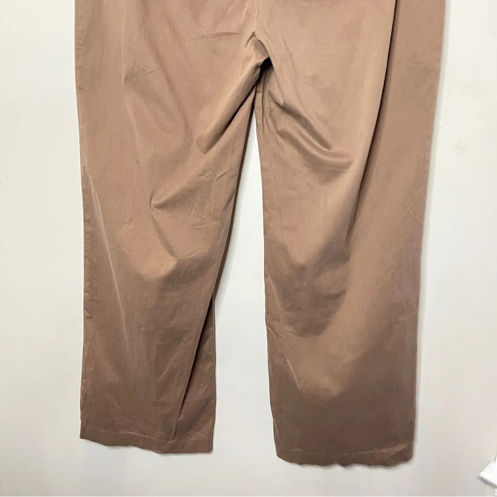 VINTAGE COLDWATER CREEK Light Brown High Rise Wide Leg Chinos, Size 14 - Image 7
