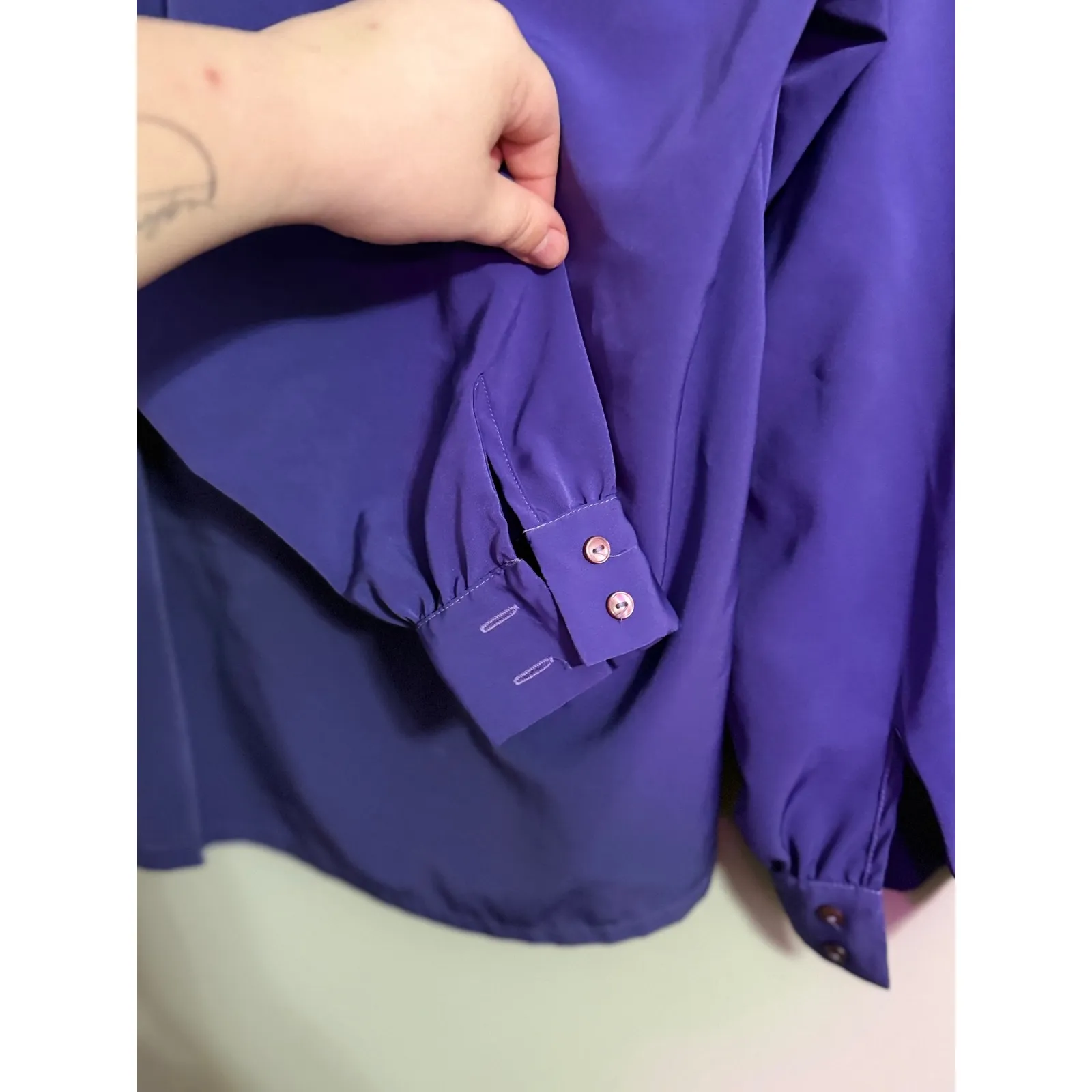 Country Sophisticates by Pendleton Vintage Purple Button Up Blouse Women Size M Size M - Image 7