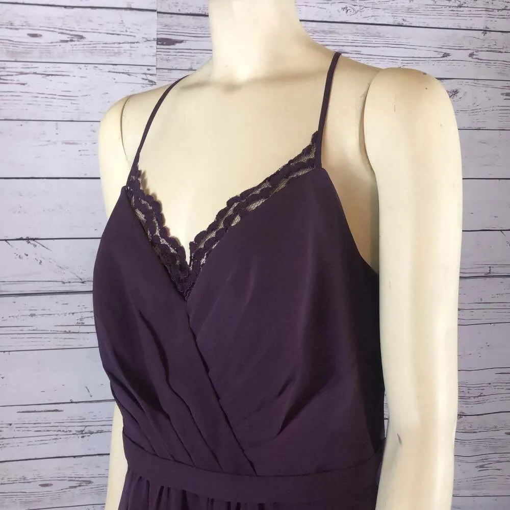 David’s bridal Skinny Strap Chiffon Dress Lace Back l F19440 size 14 - Image 8