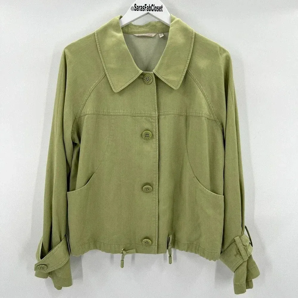 Soft Surroundings Idyllwild Jacket Tarragon Green Lightweight Coat Size Medium‎ - Image 3