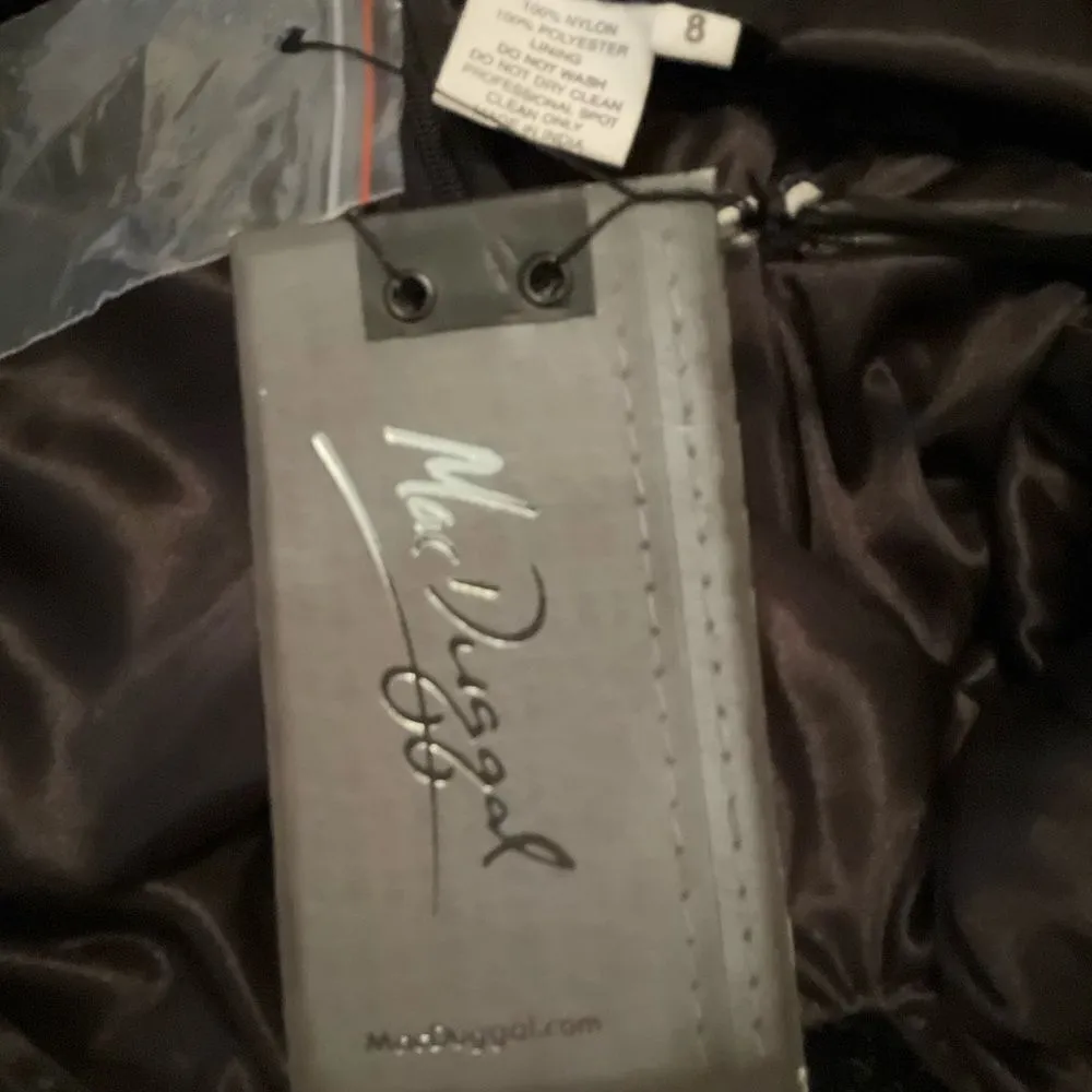 Mac Duggal 4988 Womens Pearl Embellished Drop Shoulder Dress - Image 14