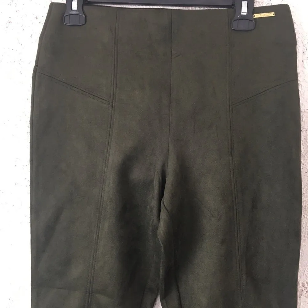 Andrew Marc #250 OLIVE Green Vegan Suede Pants - Image 2