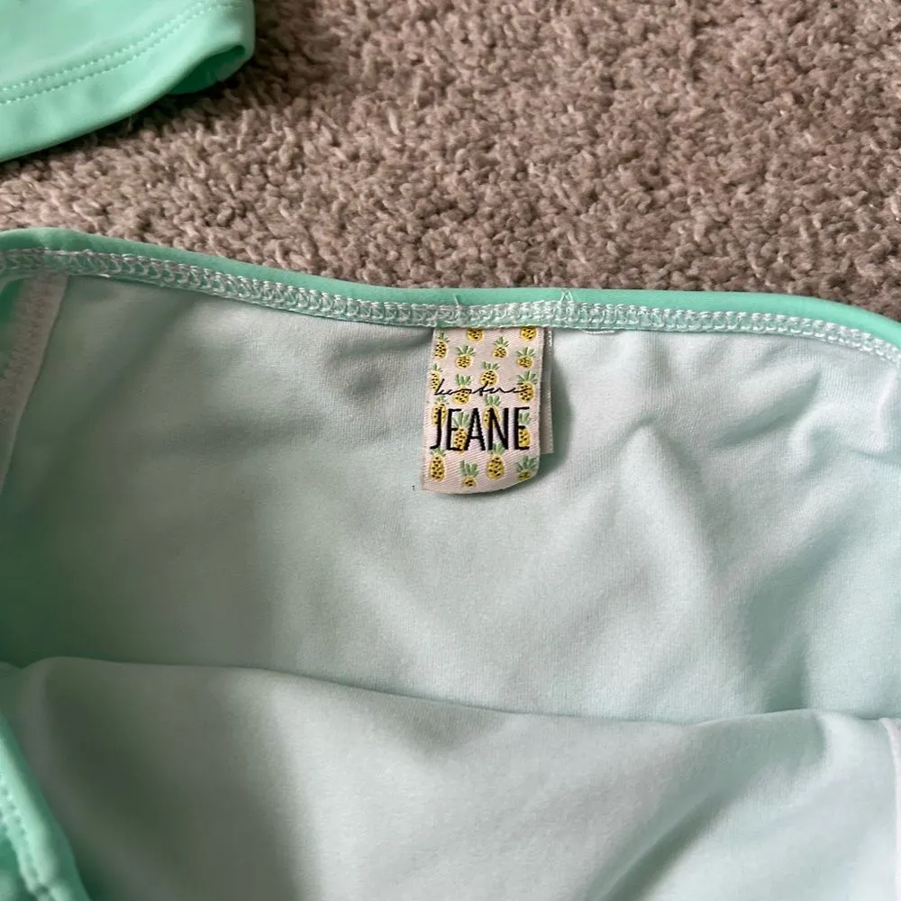 Kortni Jeane bikini solid aqua blue Swim Bottom / top one shoulder‎ size small - Image 4