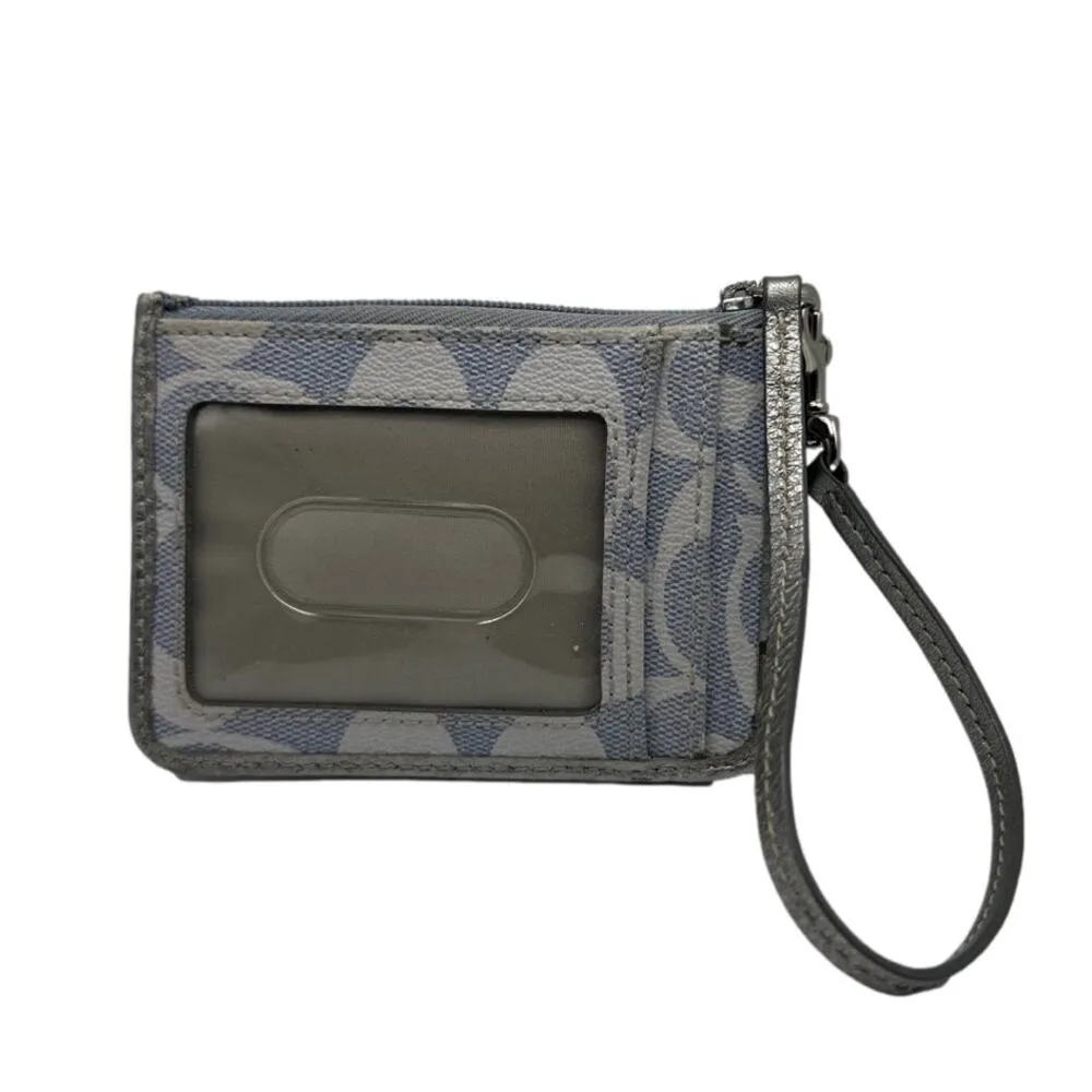 COACH Gray Coated Canvas Card Holder Wallet Wristlet - Image 2