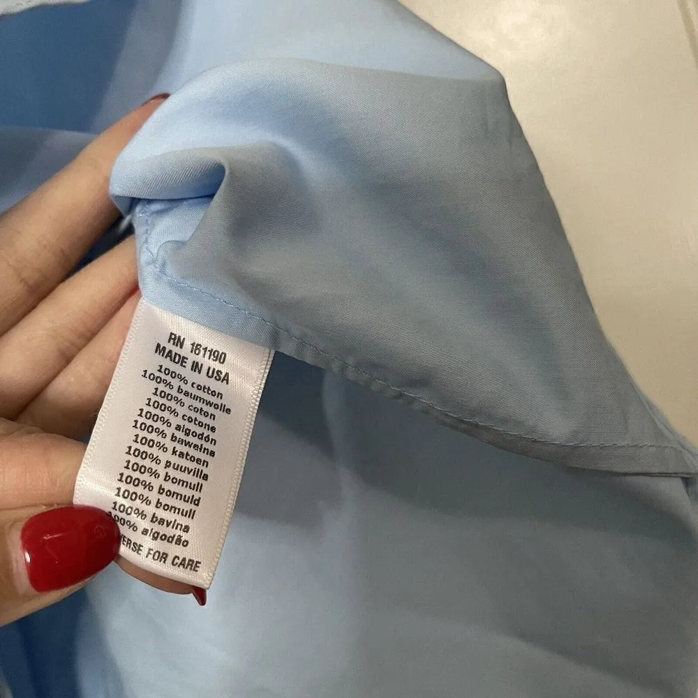 Aknvas Stella Cotton Asymmetric Gathered Shirt in blue size XS - Image 6