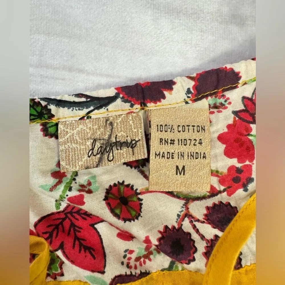 Daytrip Multicolored Boho Paisley Crochet Waistband Spaghetti Strap Slip Dress - Image 9