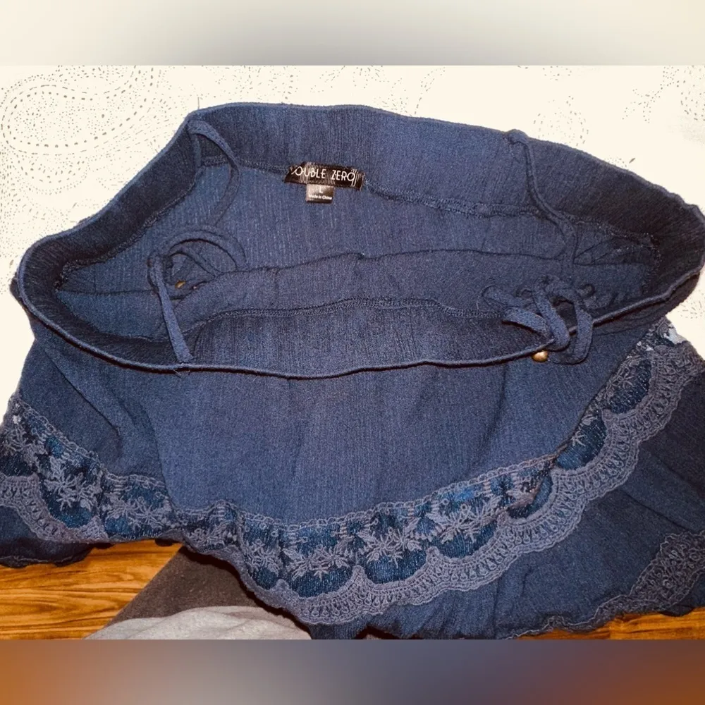 Double Zero Blue Lace Top with Spaghetti Straps - Image 5