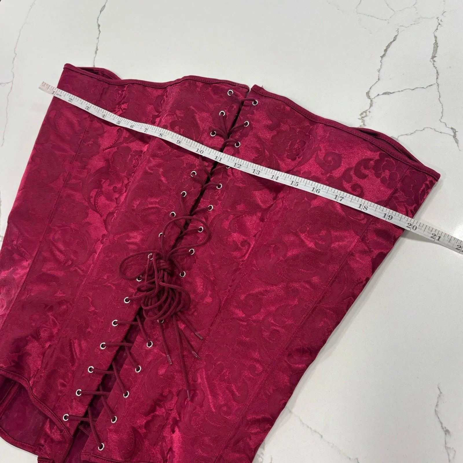 Fredricks Hollywood Corset Womens Size 36 Wine Dream Hourglass Sexy Flirty NWT - Image 6