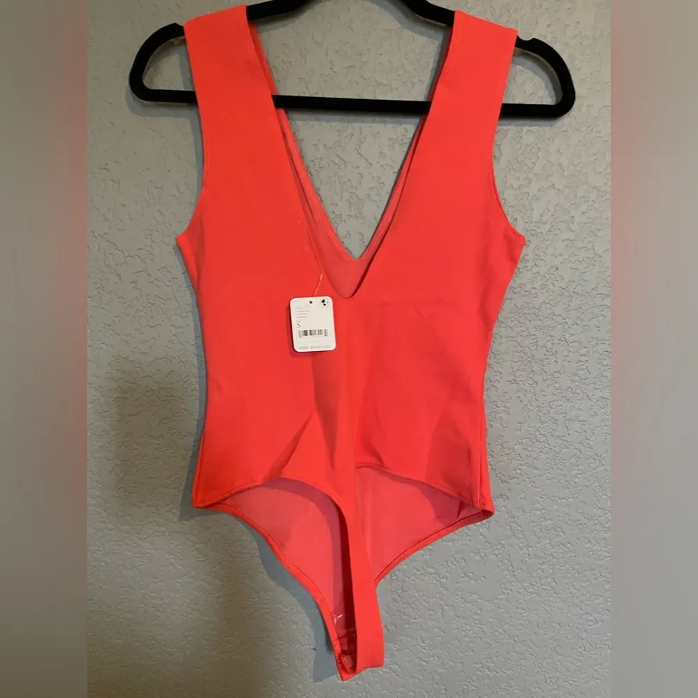 NWT Free People Keep it Sleek Bodysuit Pink Poinsettia Size S - Image 6