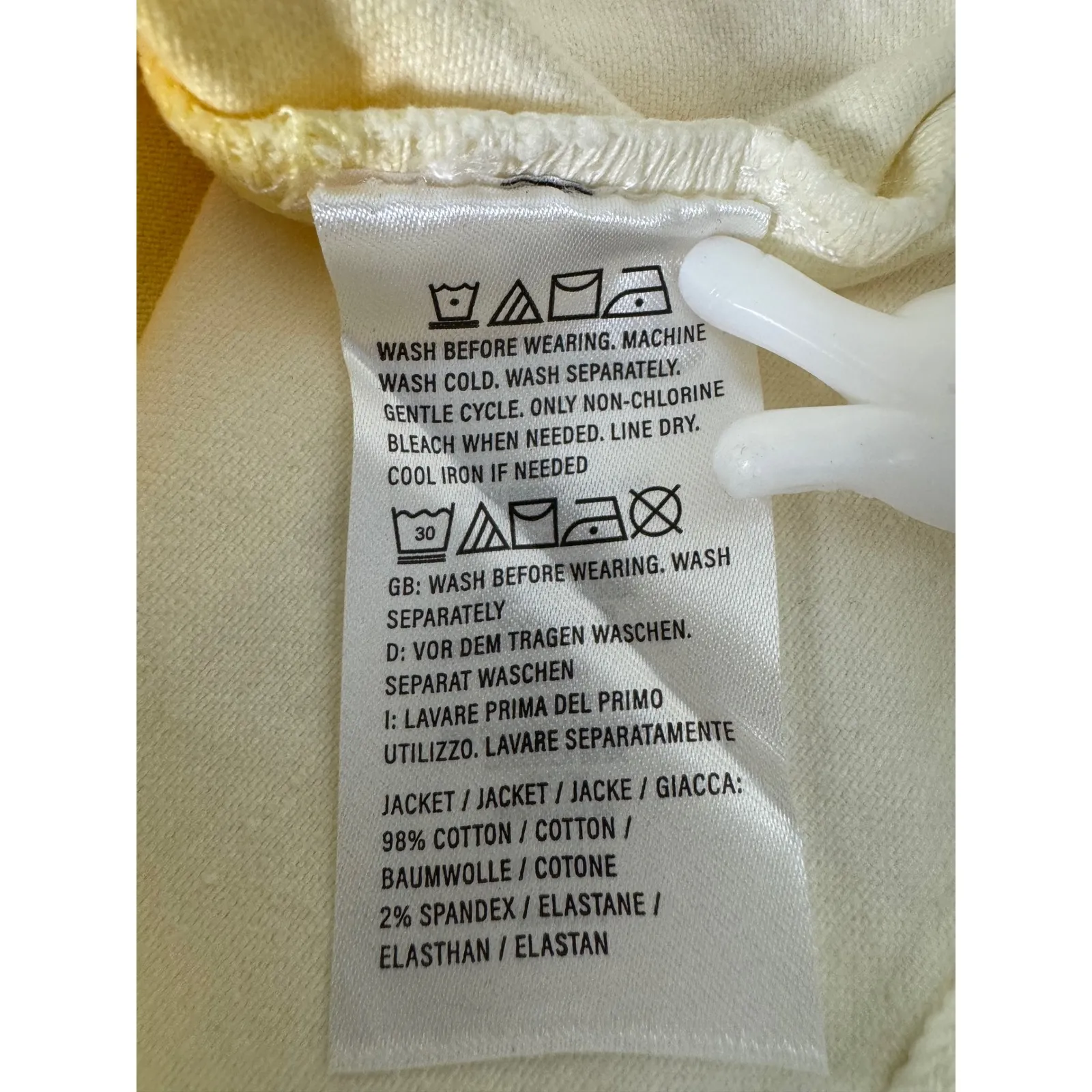 Women with Control Ombre Yellow White Denim Jacket Size Medium - Image 7