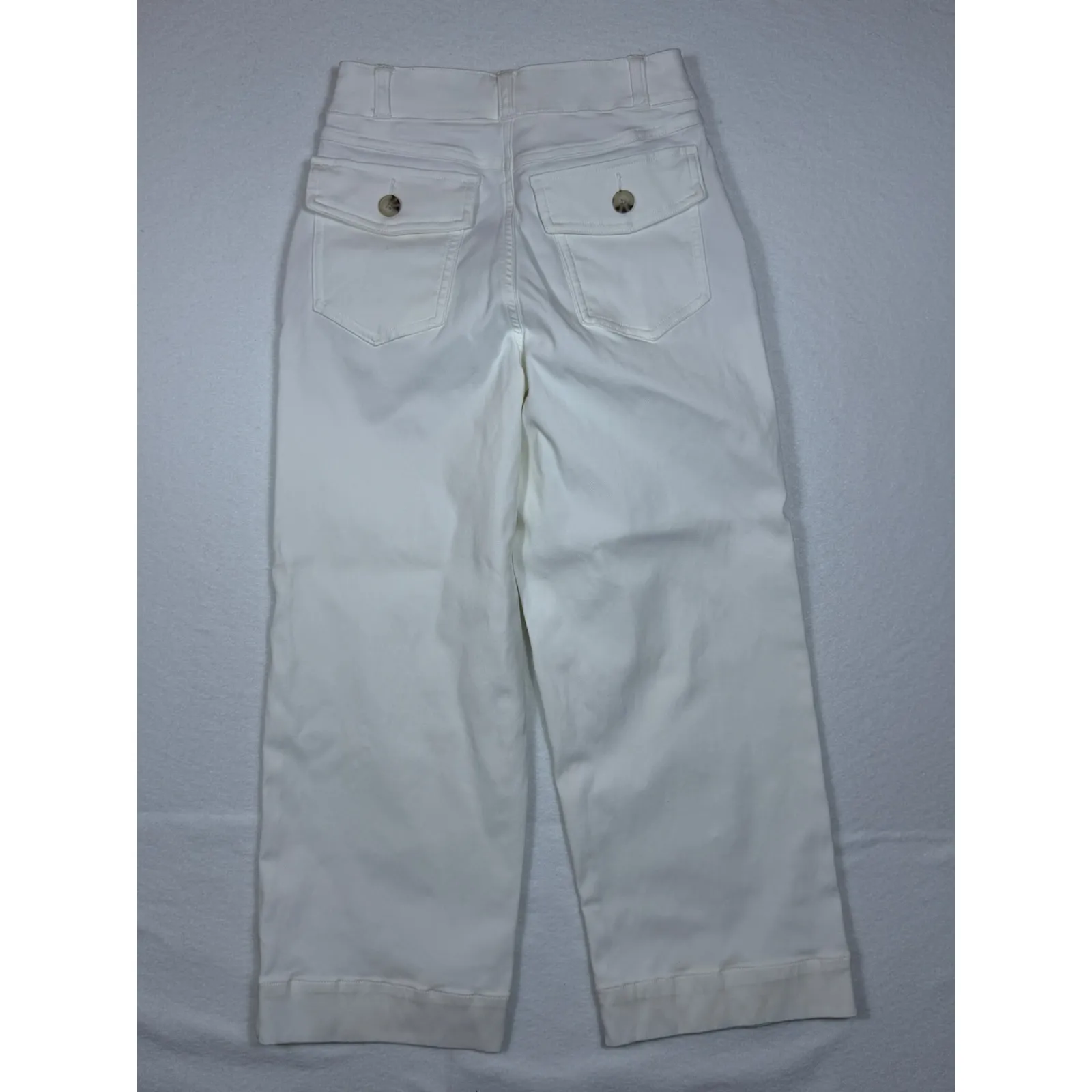 SPANX Stretch Twill Cropped Wide Leg Pants Bright White Women's XS petite - Image 5
