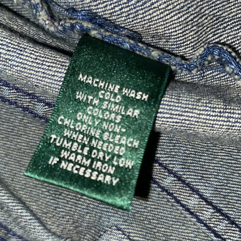 Vintage Ralph Lauren Jean Jacket Women’s Size M RL Denim Band Collar Jacket Blue Size M - Image 8