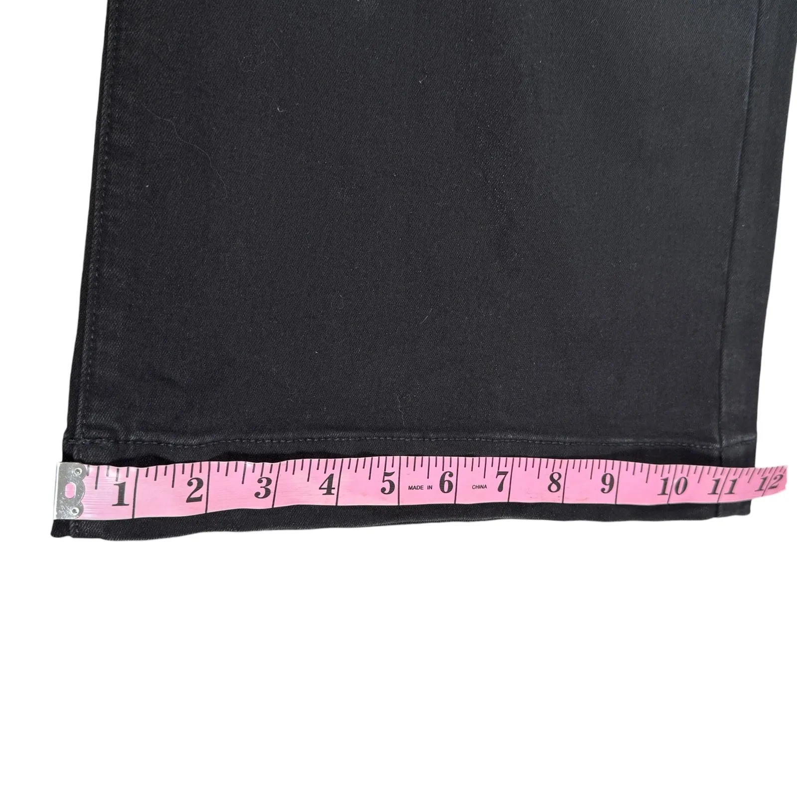 PAIGE Anessa High-Rise Wide-Leg Ankle Jeans Pants Cropped Black Fog Luxe Size 31 - Image 10