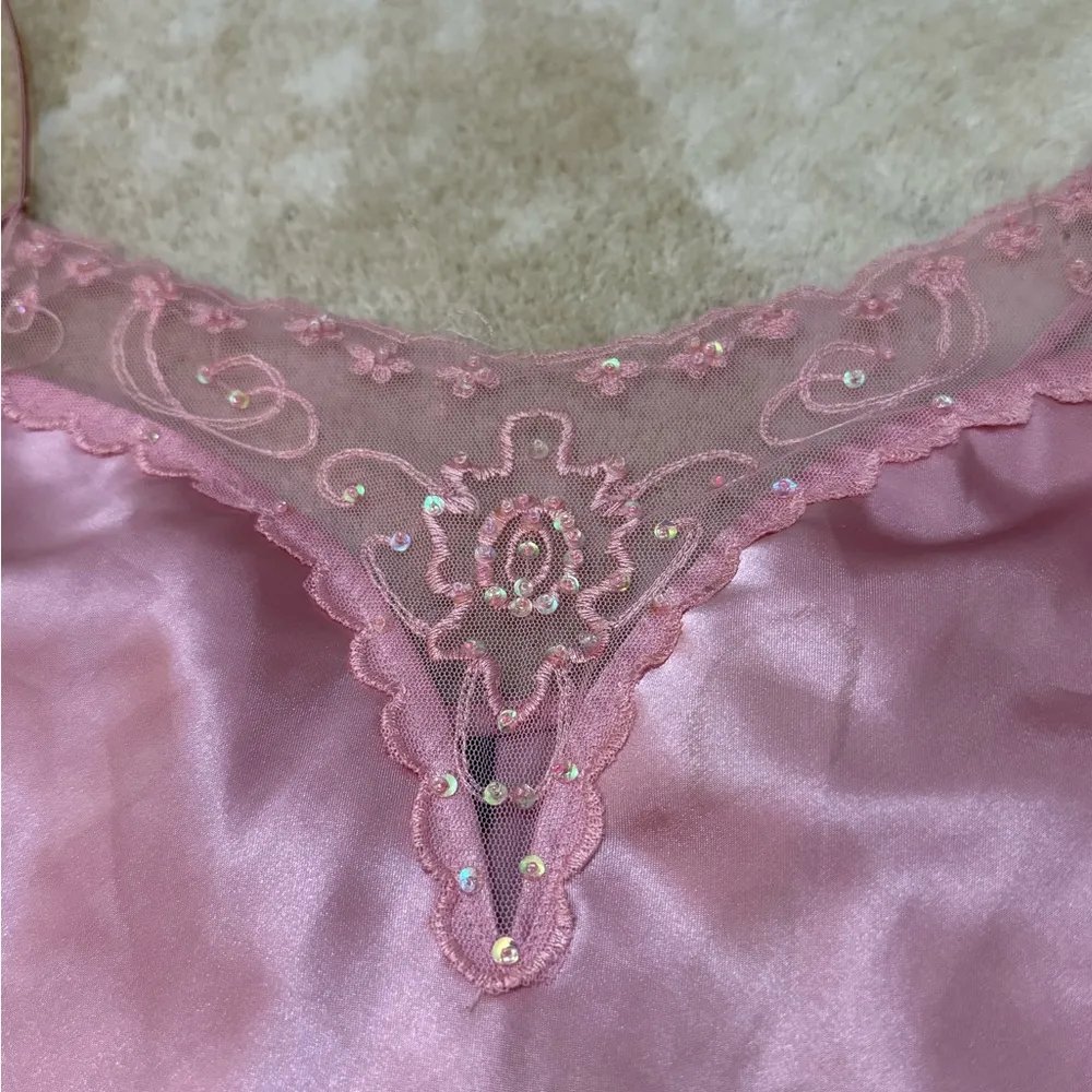 Metrostyle vintage Y2K light pink sequin lace slip dress women’s size 8 Size L - Image 6