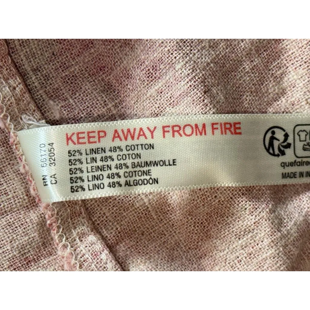 NWT Anthropologie Pink Red Floral Linen Cotton Strapless Maxi Dress Size XXS 2XS - Image 7