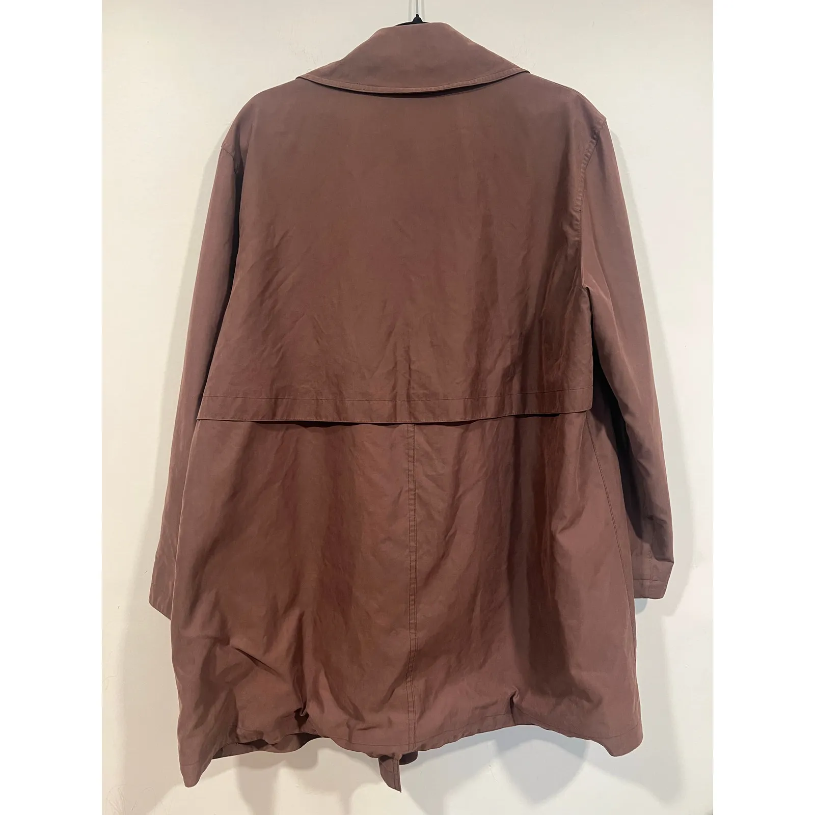 Vintage Anne Klein Women’s Minimalist Oversized Trench Peacoat S Brown - Image 5