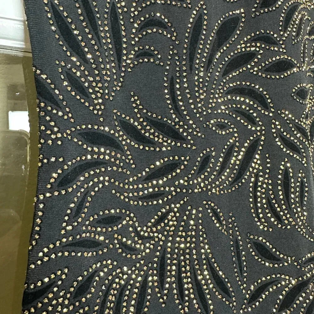 NWT CRYSTAL SKY Boutique Low Back Gold Detail Body Con Mini Dress - Image 3