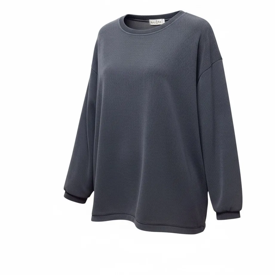 Shirley & Stone corded top. Charcoal gray. Size Large Gray - Image 6