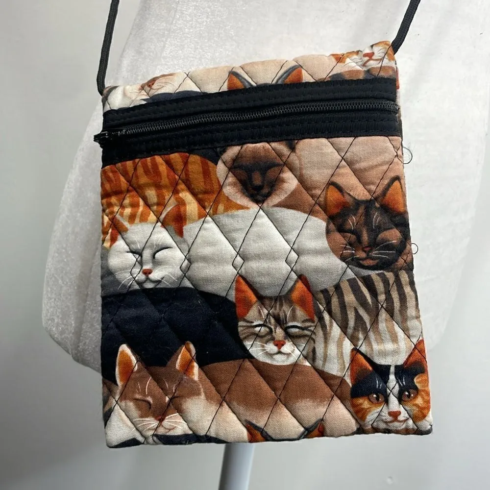 Cat Quilted Small Crossbody Bag Purse - Image 2
