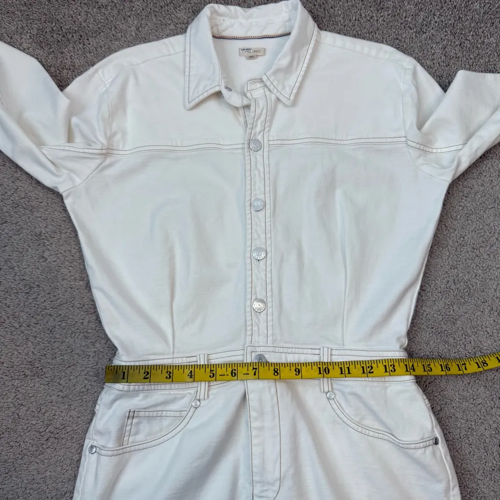 Anthropologie Pilcro Denim Mini Shirt Dress Light Sand S Petite - Image 9